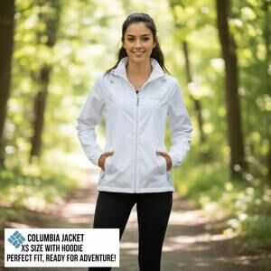 Columbia Women's White Jacket with Hoodie